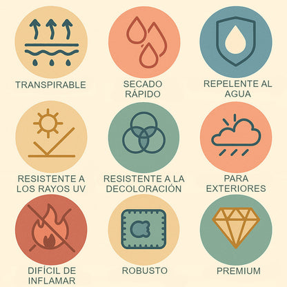 Características de los tejidos para exteriores