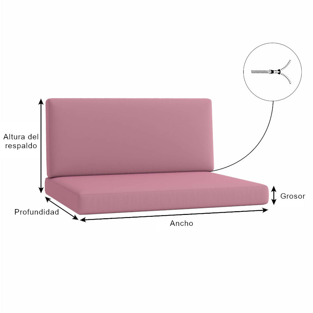 Cojín a medida con respaldo