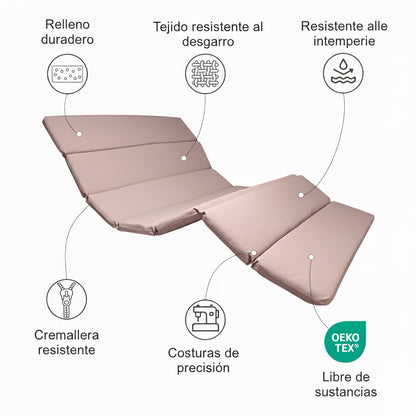 Cojín para tumbona curva y tumbona ondulada