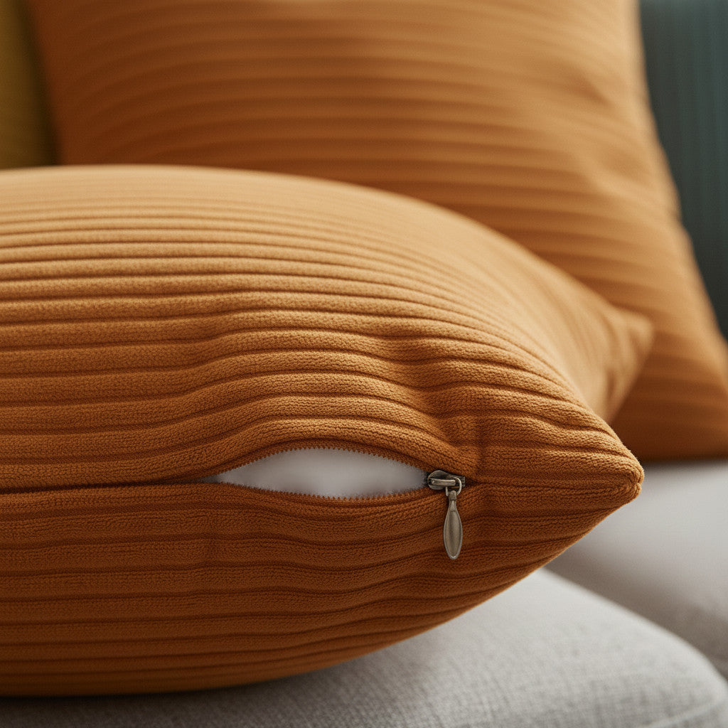 Cord Dekokissen mit Reisverschluss  nach Maß