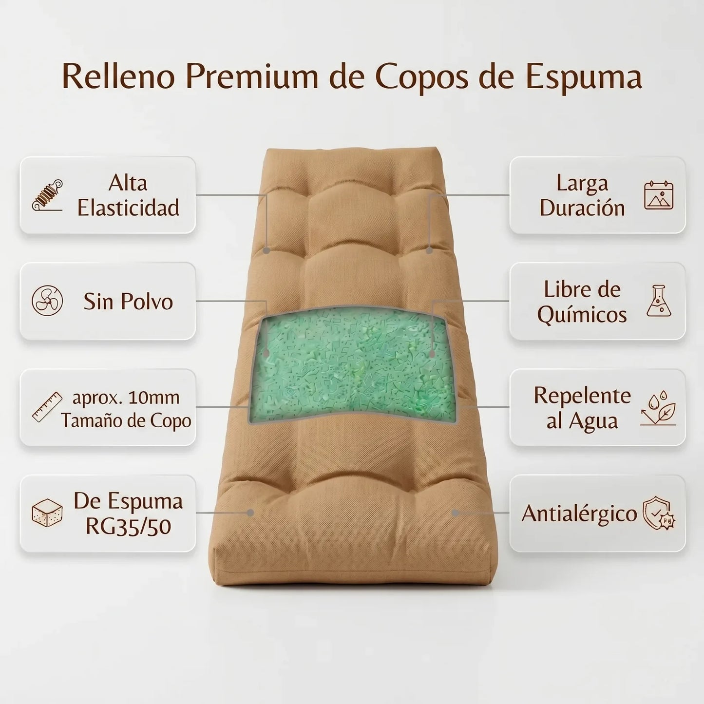 Cojín para banco de exterior a medida con acolchado - Características
