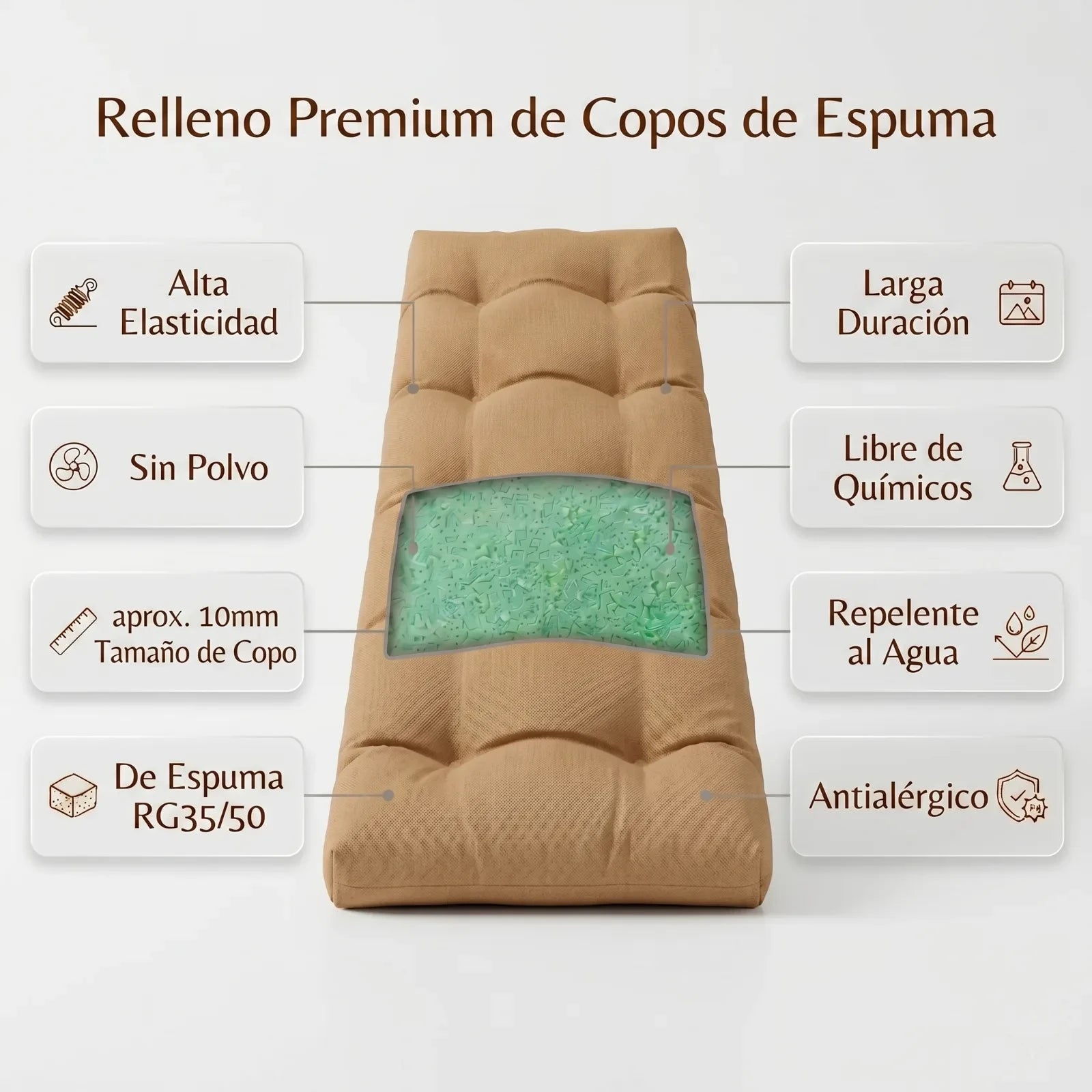 Cojín para banco de exterior a medida con acolchado - Características