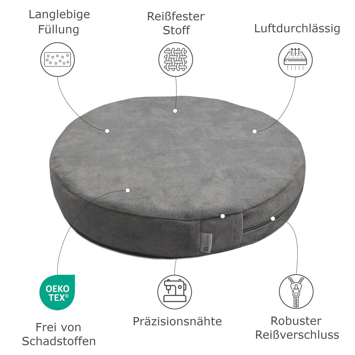 Características de los cojines de asiento redondos