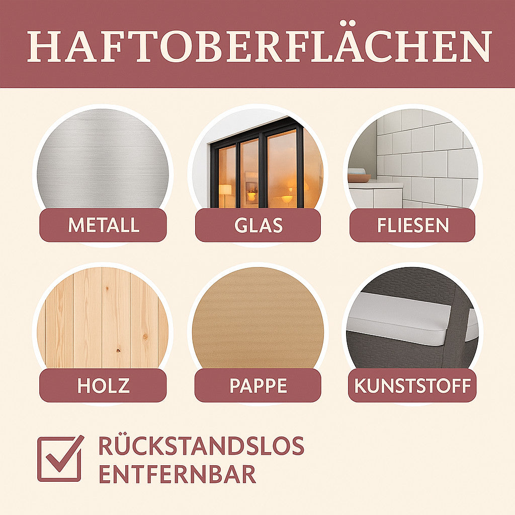 Selbstklebende Klettverschlüsse Haftoberflächen
